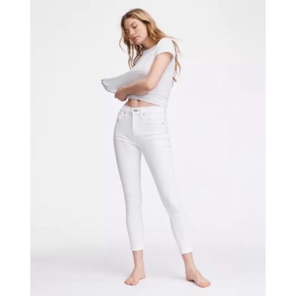 Rag & Bone Nina High-Rise Ankle Skinny Jeans - White - Picture 1 of 8